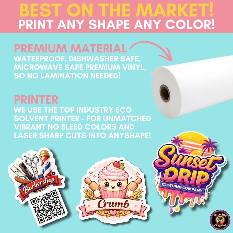 CUSTOM STICKERS ANY | any shape any color stickers, personalized vinyl stickers, die cut custom stickers image 6