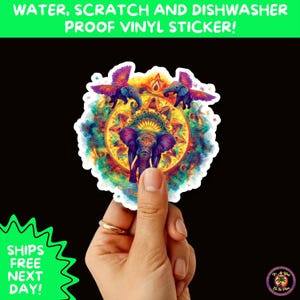PSYCHEDELIC ART STICKERS | Trippy Groovy Vinyl Decals for Journals, Water Bottles, Laptops, Hippie Aesthetic Stickers for Vibe Lovers