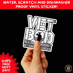VETERAN STICKERS | Veteran Made Patriotic Vinyl Decals for Military Support, Army Navy Marine Veteran Gifts, American Flag Bumper Sticker