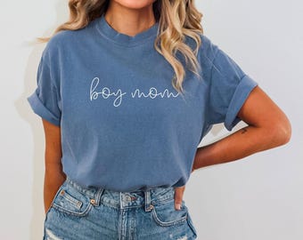 Comfort Colors Boy Mom Shirt Boy Mama T-shirt Pregnancy Announcement Boy Mama of Boys Shirt Mother's Day Gift Cute Mom Tee Gift For Boy Mom