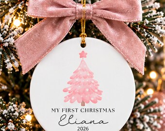 Custom Name Baby Girl Christmas Ornament My First Christmas Baby Keepsake Personalized Name And Year Baby Ornament Gift For New Mom And Dad