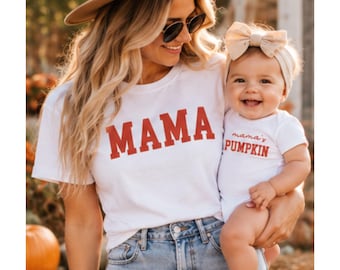 Comfort Colors Matching Mama And Mamas Pumpkin Tshirts Holiday Baby Shirt Fall Mommy And Me Pumpkin Patch Tee Gift For New Mom Autumn Outfit