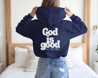 God is Good Faith Hoodie Bible Verse Christian Sweatshirt Jesus Hoodie Church Sweater Trendy Religious Gift For Girl Faith Merch