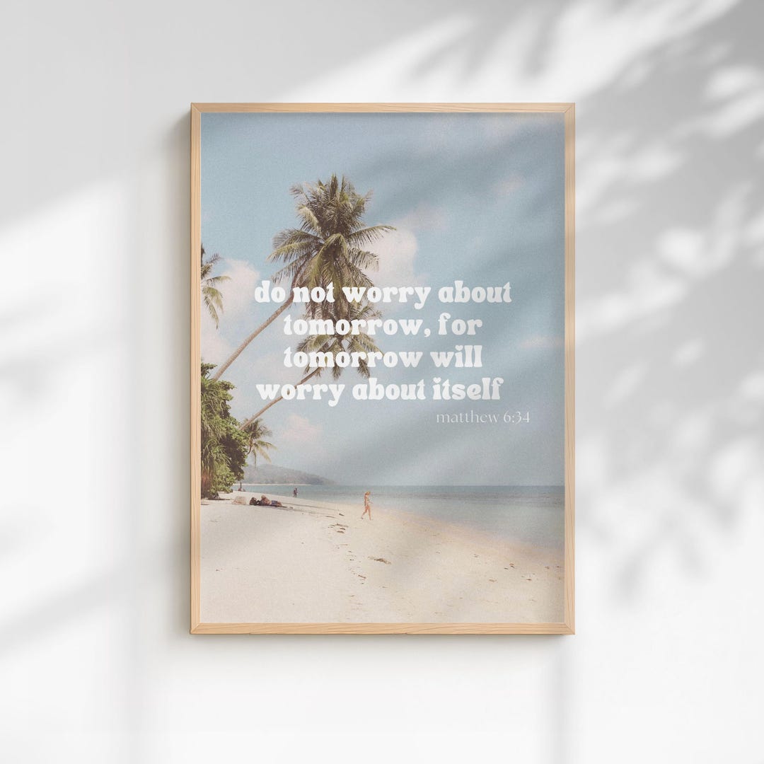 Bible Verse Christian Wall Art Coastal Office Decor Aesthetic Faith ...