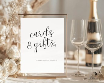 Wedding Cards & Gifts Sign Elegant Reception Decor (Digital Download)