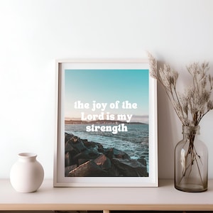 Bible Verse Print: Christian Typography, Retro Wall Art (Digital Download)