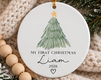 Custom Name Baby First Christmas Ornament Personalized Name And Year New Mom Gift Newborn Christmas Keepsake Ornament Gift For New Parents