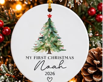 Custom Name Personalized Baby Ornament My First Christmas Baby Keepsake Gift For New Mom Xmas Ornament Newborn Name And Date Gift For Dad