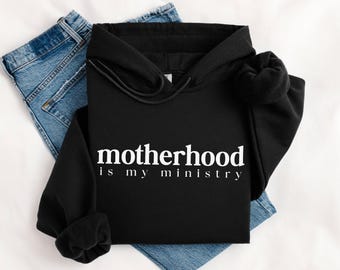 Motherhood Christian Hoodie Mothers Day Gift For Girl Mom Faith Sweatshirt For Boy Mom Religious Sweater Trendy Jesus Crewneck For New Mom