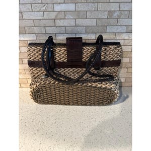 Bolso de paja Brighton Kora, bolso de mano de verano vintage imagen 2