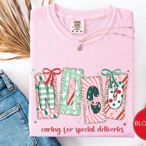 NICU Christmas Comfort Colors Shirt, Neonatal Nurse Holiday Tee