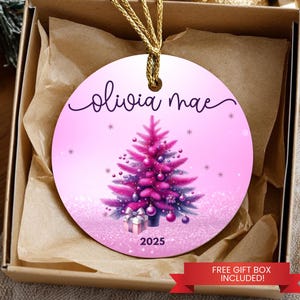 Girls Christmas Ornament Personalized, Granddaughter Ornament with Name & Year, Custom Kids Ornament, Little Girl Holiday Keepsake 2025