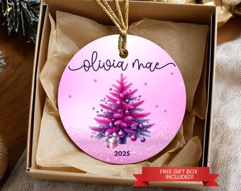 Girls Christmas Ornament Personalized, Granddaughter Ornament with Name & Year, Custom Kids Ornament, Little Girl Holiday Keepsake 2025