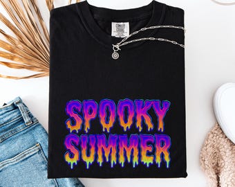 Summerween Comfort Color Tshirt, Spooky Summer Vibes, Hot Ghoul Summer Shirt, Vacation Shirt, Cute Halloween Lover Gift Trendy Aesthetic
