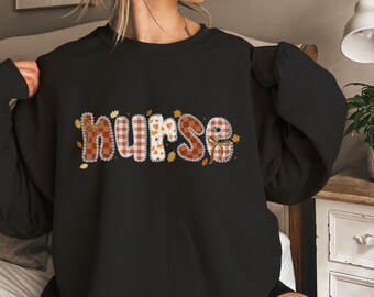 Fall Nurse Sweatshirt, Comfort Colors Fall RN Shirt, Nurse Fall Shirt, Nurse Fall Sweatshirt for nurses, Thanksgiving Nurse Shirt For Fall