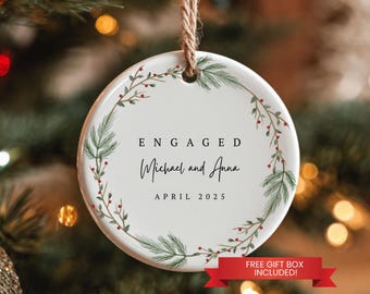 Our First Christmas Engaged Ornament 2025, Christmas Engagement Ornament, Custom Engagement Keepsake, Personalized Engagement Gift