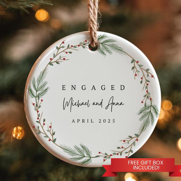 Our First Christmas Engaged Ornament 2025, Christmas Engagement Ornament, Custom Engagement Keepsake, Personalized Engagement Gift