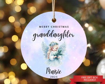 Personalized Granddaughter Christmas Ornament, Holiday Keepsake