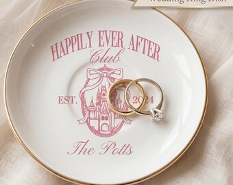 Personalized Wedding Ring Dish, Happily Ever After Wedding Gifts, Couple Ring Dish, Princess Wedding Gift, Bridal Shower Gift for Bride,
