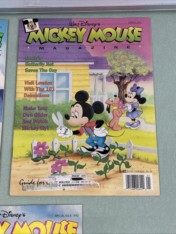 Vintage Disney Mickey Mouse Magazine Lot 1992 Spring Winter