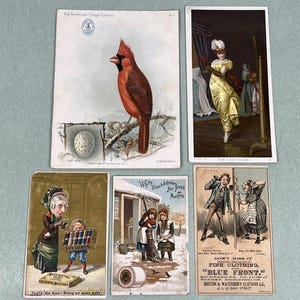 Antike viktorianische Handelskarten Werbung J P Coats Singer Sewing 1800er Jahre SELTENES Lot