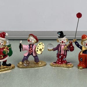 Clown Spoontiques Pewter Circus Lot Hobo Painter Santa Crystal Ball Vintage