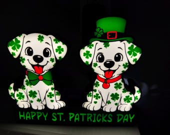 St Patrick’s Day Puppy Light Box