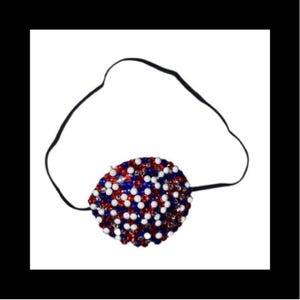Red Blue & Crystal Mix Decorative Fancy Eye Patch