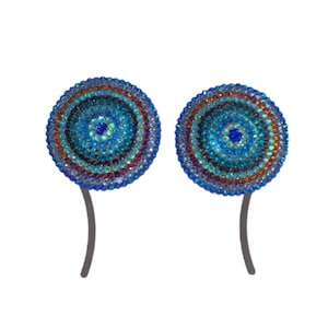 Circles Blue Mix Crystal Pasties Extra Large Size