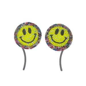 Smiley Gesicht Multi Farbe & Glow In The Dark Gelbe Kristall Pasties Extra Große Größe