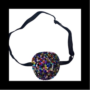 Multi Colour Dark Mix Crystal Decorative Eye Patch