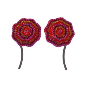 Circles Red Mix Crystal Pasties Extra Large Size