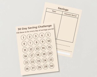 30 Day Saving Challenge Printable