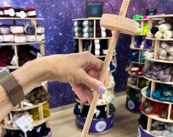 Drop Spindle – Wooden Hand Spinning Tool for Wool & Fiber