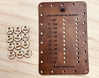 2026 Temperature Blanket Legend & Month Tags Set