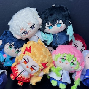 Demon Anime plushie, Anime Slayer plush key charm for bags and keys, Chibi Anime plushies, Gift for anime lovers, Anime chili doll, gift