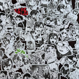 DDD ANIME manga sticker, assorted waterproof anime manga stickers for water-bottle, laptop, notebook, phone case, manga anime prints