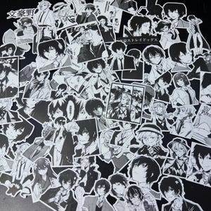 Adesivo de mangá de anime, adesivos de mangá de anime para cães vadios à prova d'água variados para garrafa de água, laptop, caderno, capa de telefone, adesivos de mangá