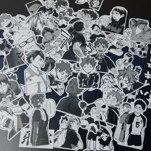 Adesivo de mangá de vôlei, diversos adesivos de mangá de anime à prova d'água para garrafa de água, laptop, caderno, capa de telefone, estampas de mangá de anime