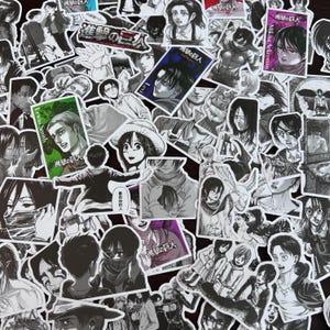 Adesivo de mangá ANIME TITANS, diversos adesivos de mangá de anime à prova d'água para garrafa de água, laptop, caderno, capa de telefone, impressões de anime de mangá