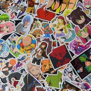 Adesivos de anime variados, 300 adesivos de vinil à prova d'água de animes populares, adesivos de vinil de anime para garrafa de água, caderno, capa de celular, anime