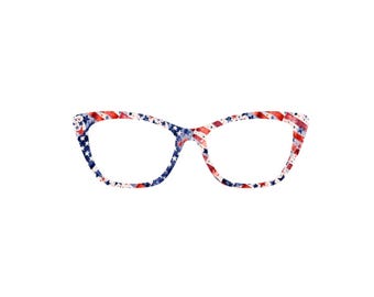 Magnetic Glasses topper Red White and Blue Patriotic 5