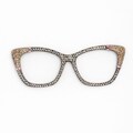 Magnetic Glasses topper premium 3d rhinestone with glitter - white polka dots