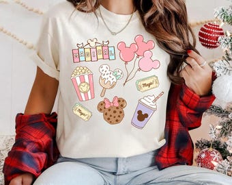 Disney Mickey and Friends Comfort Colors Shirt, Disney Magical Pastel Park Snacks Shirt, Disneyland Magic Shirt, Magical Castle 2025 Shirt