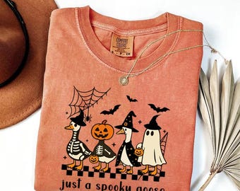 Comfort Colors Just a Spooky Goose Shirt, Funny Halloween Goose Shirt, Goose in Halloween Costumes Shirt, Spooky Season Shirt, Spooky Goose