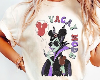 Comfort Colors Maleficent Vacay Mode Shirt, Funny Disney Villains T-shirt, Disneyworld Wdw Tee, Funny Disney Outfit, Disney Family Trip Tee