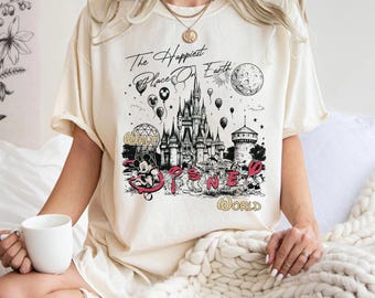 Retro Walt Disney World Comfort Colors Shirt, Mickey And Friends Shirt, Vintage Disneyworld Shirt, Magic Castle Shirt, Disney 2025 Trip Tee