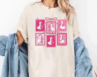 Breast Cancer Awareness Month Comfort Colors Shirt, I Wear Pink for Breast Cancer Shirt,Goose Pink Ribbon Tshirt,Breast Cancer Fighter Gift