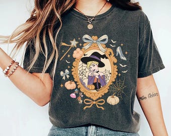Coquette Bow Disney Princess Halloween Cinderella Comfort Colors Shirt, Walt Disney Princess Tee, Disney Princess Halloween Baby Tee