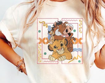 Retro 90s Disney Lion King Simba And Timon Comfort Colors Shirt, Vintage Lion King Shirt, Hakuna Matata Retro Shirt, Disney Family Shirts